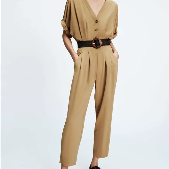 ★ZARA★ SHORT BUTTONED JUMPSUIT Zara | Pants & Jumpsuits | Zara Short Jumpsuit With Pockets